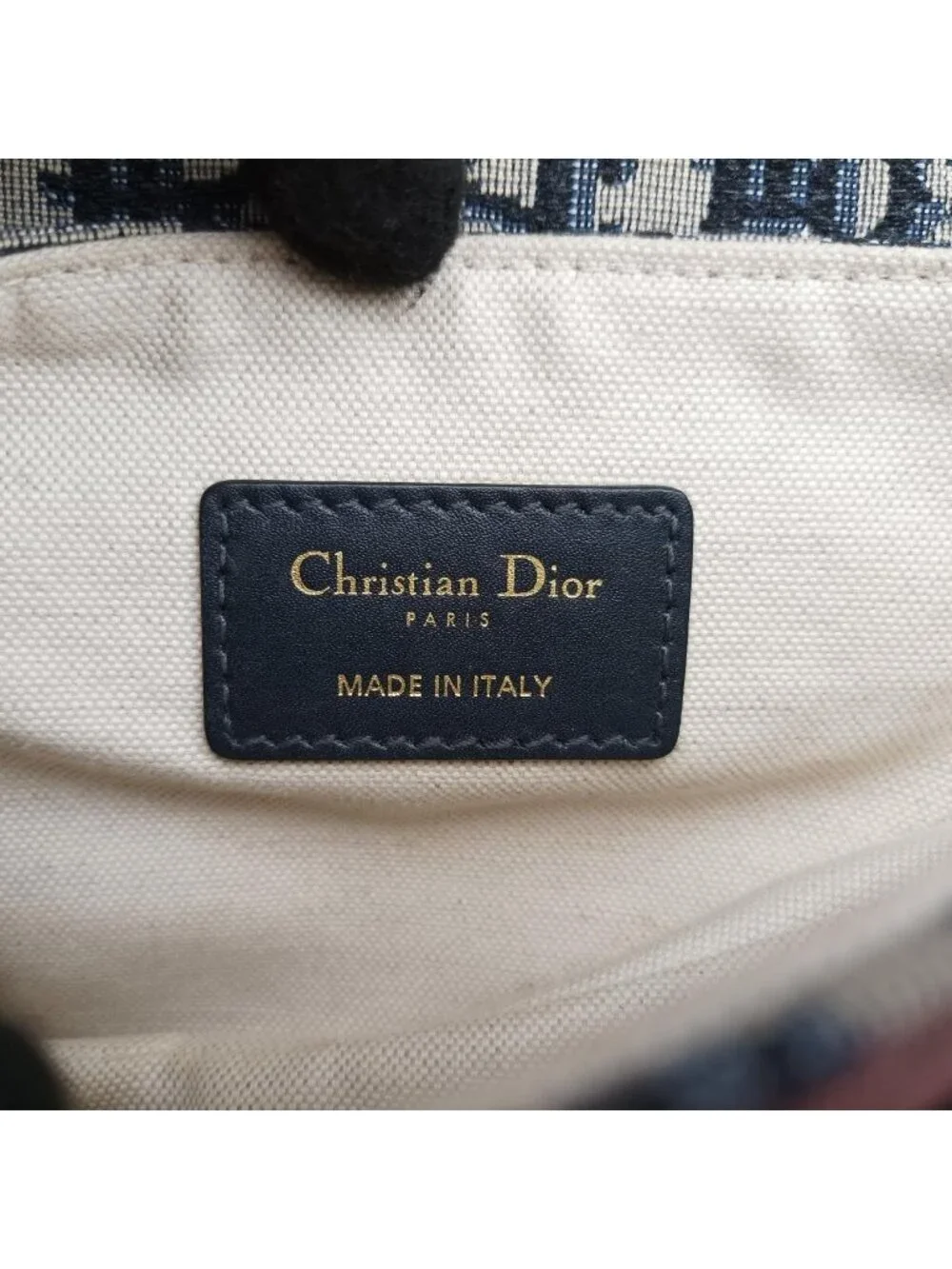 Dior Saddle Navy Gray Jacquard Leather Shoulder Bag